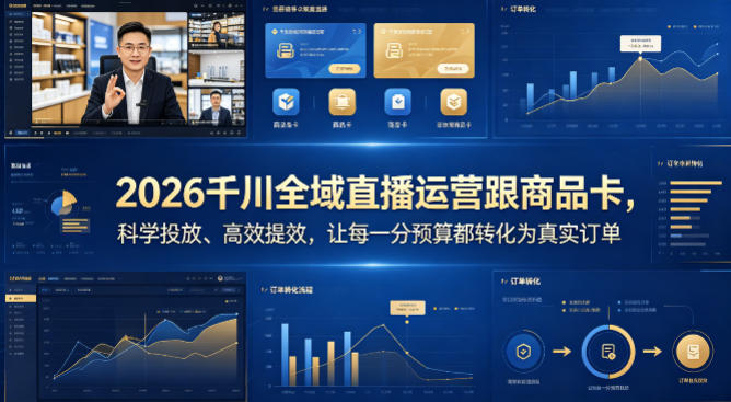 2026千川全域直播运营跟商品卡，科学投放、高效提效，让每一分预算都转化为真实订单|协议软件打粉软件