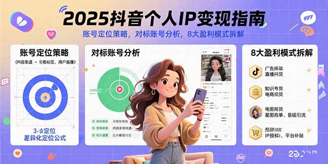 2025抖音个人IP变现指南，账号定位策略，对标账号分析，8大盈利模式拆解|HOOK协议网
