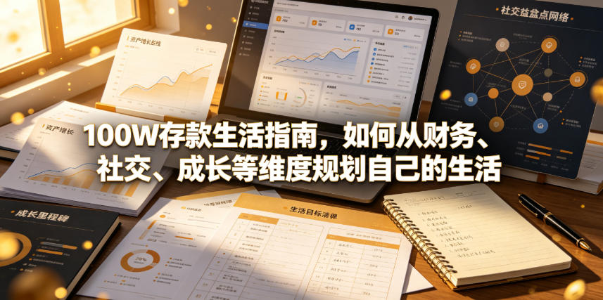 付费文章：100W存款生活指南，如何从财务、社交、成长等维度规划自己的生活|一人科技OPC聚合软件