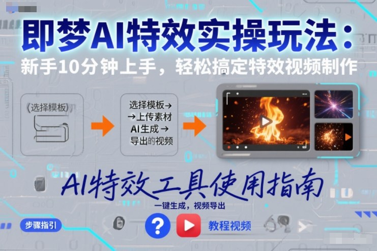 即梦AI特效实操玩法：新手10分钟上手，轻松搞定特效视频制作|HOOK协议网