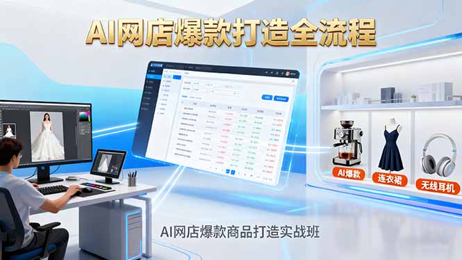 AI网店爆款商品打造实战班：AI技术实现商品图智能处理，快速搭建AI网店|HOOK协议网