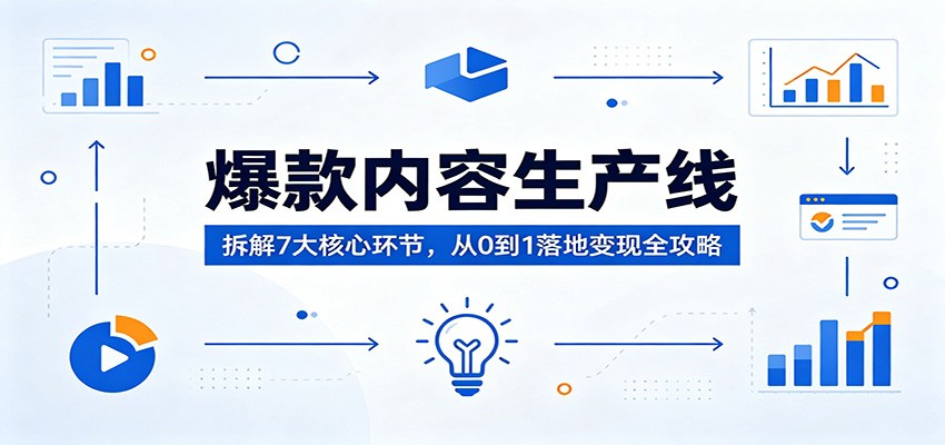 爆款内容生产线：拆解7大核心环节，从0到1落地变现全攻略|一人科技公司导航