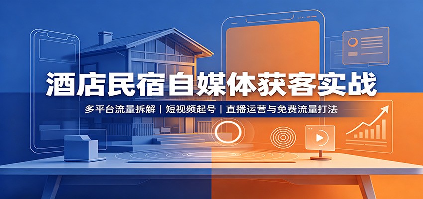 酒店民宿自媒体获客实战|一人科技OPC聚合软件
