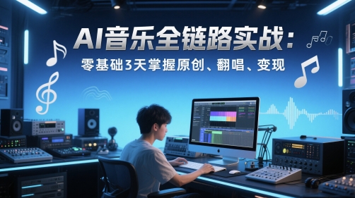 AI音乐全链路实战变现课：零基础3天掌握原创、翻唱、变现|HOOK协议网