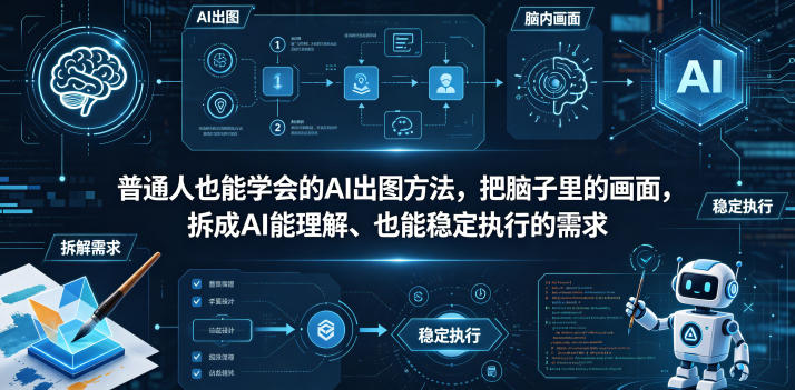 普通⼈也能学会的AI出图⽅法，把脑子里的画面，拆成AI能理解、也能稳定执行的需求【文档】|一人科技公司导航