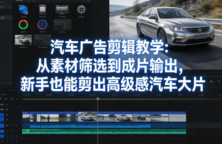 汽车广告剪辑教学：从素材筛选到成片输出，新手也能剪出高级感汽车大片|协议软件打粉软件