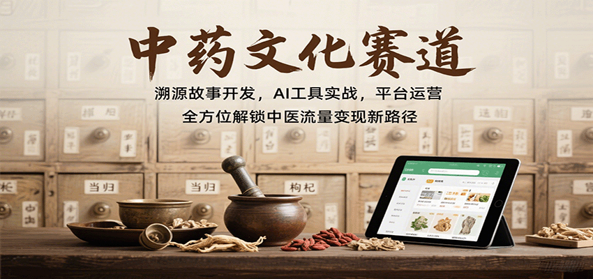 图片[1]|中药文化赛道：溯源故事开发，AI工具实战，平台运营，全方位解锁中医流量变现新路径|HOOK协议网