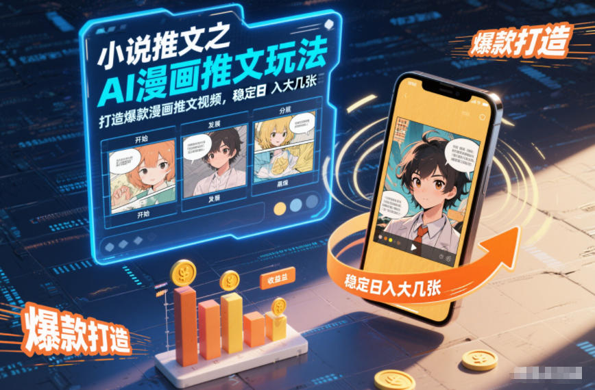 小说推文之AI漫画推文玩法，打造爆款漫画推文视频，稳定日入大几张|HOOK协议网