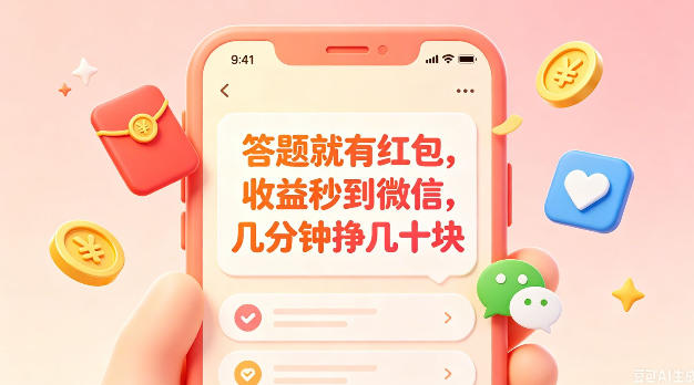 答题就有红包，收益秒到微信，几分钟挣几十块，学生党上班族宝妈都可以玩【揭秘】|一人科技公司导航