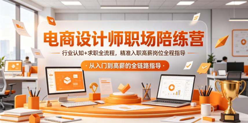 电商设计师职场陪练营，行业认知+求职全流程，精准入职高薪岗位全程指导|一人科技公司导航
