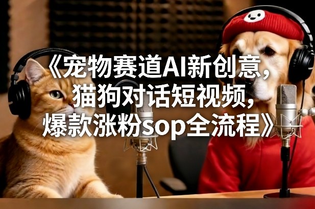 宠物赛道AI新创意，猫狗对话短视频，爆款涨粉sop全流程|HOOK协议网