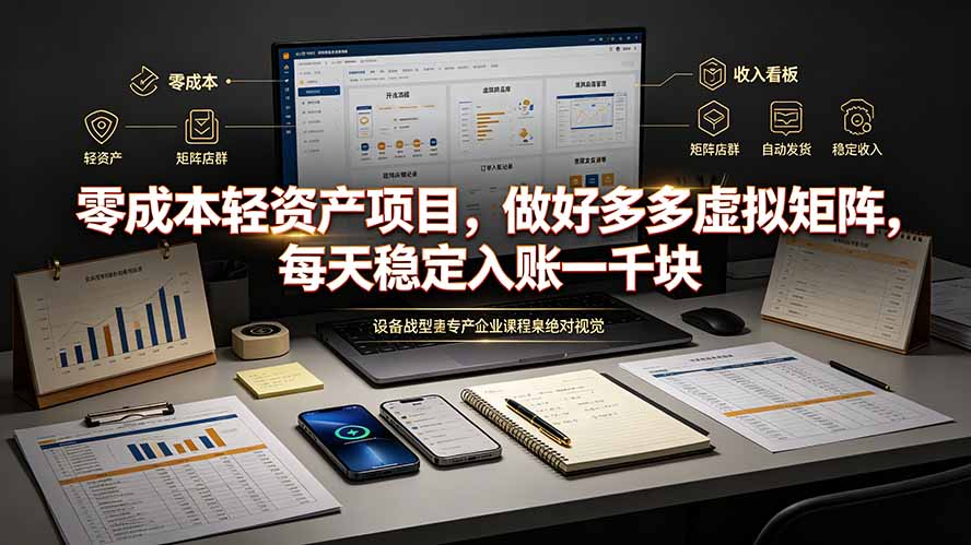 零成本轻资产项目，做好多多虚拟矩阵，每天稳定入账一千块|一人科技OPC聚合软件