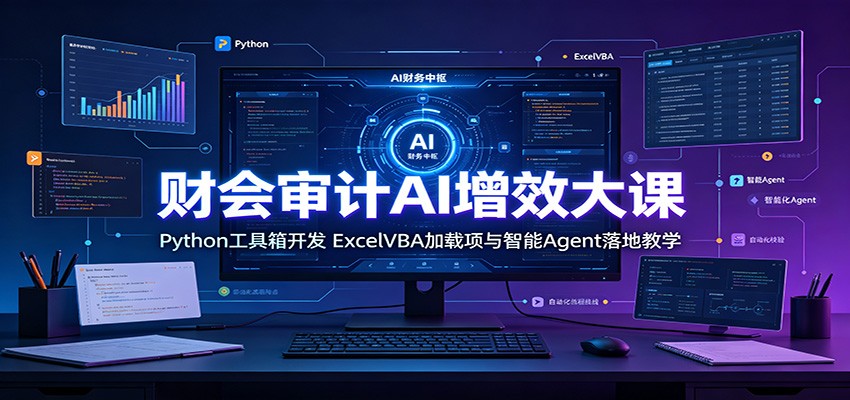 财会审计AI增效大课：Python工具箱开发，ExcelVBA加载项与智能Agent落地教学|一人科技OPC聚合软件
