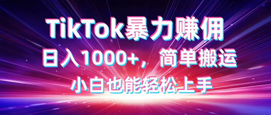 TikTok搬运暴力赚佣，日入1000+，简单搬运，小白也能轻松上手|HOOK协议网
