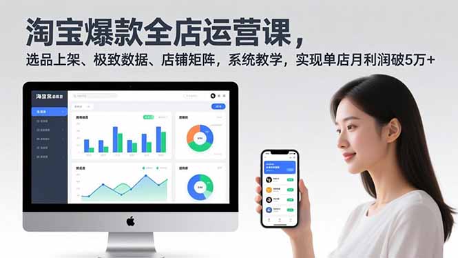 淘宝爆款全店运营课2.0，选品上架、极致数据、店铺矩阵，系统教学，实现单店月利润破5万+|HOOK协议网