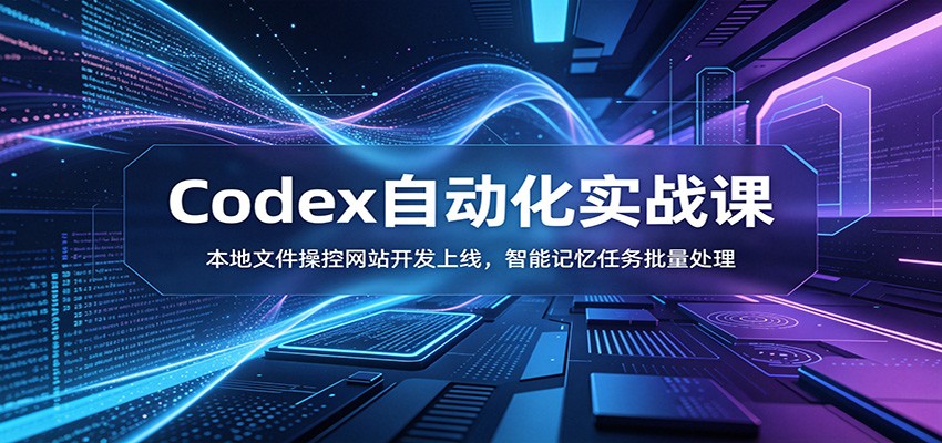Codex自动化实战课：本地文件操控网站开发上线，智能记忆任务批量处理|一人科技OPC聚合软件