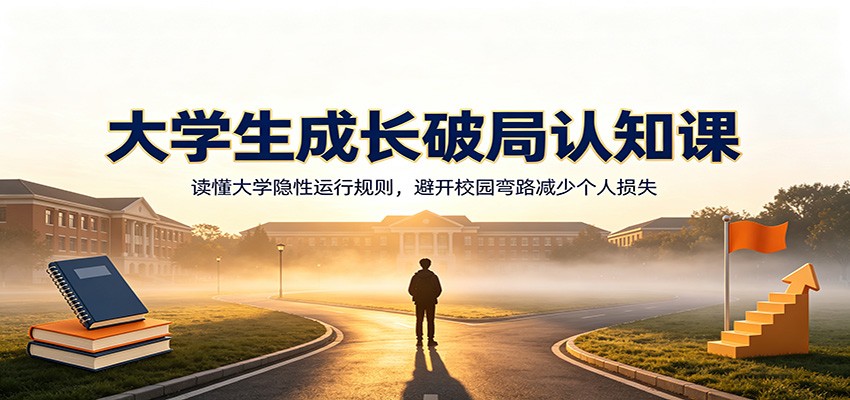 大学生成长破局认知课：读懂大学隐性运行规则，避开校园弯路减少个人损失|一人科技OPC聚合软件