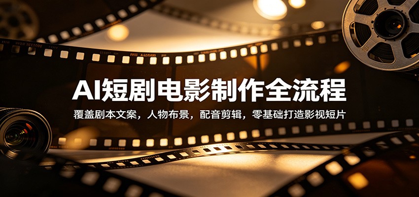 AI短剧电影制作全流程：覆盖剧本文案，人物布景，配音剪辑，零基础打造影视短片|协议软件打粉软件