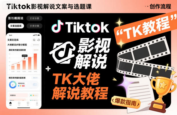 Tiktok影视解说文案与选题课，TK大佬影视解说教程|HOOK协议网