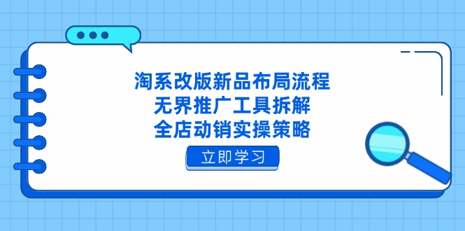 淘系改版新品布局流程，无界推广工具拆解，全店动销实操策略|HOOK协议网