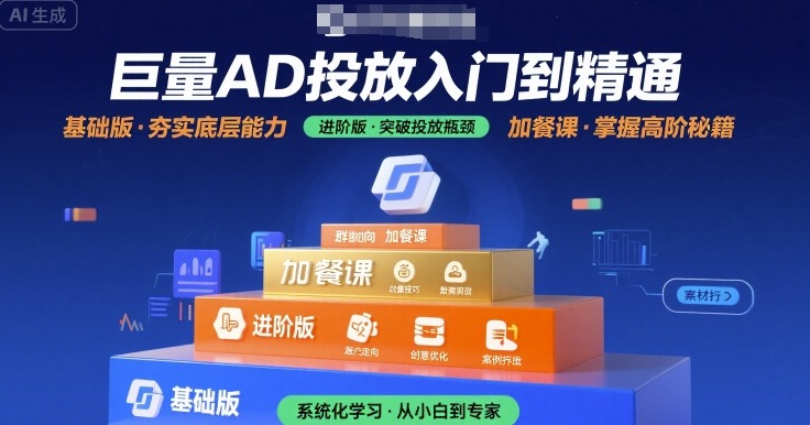巨量AD投放入门到精通，基础版+进阶版+加餐课|HOOK协议网