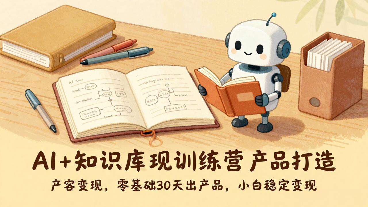 AI+知识库变现训练营，产品打造、内容创作、全平台变现，零基础30天出产品，小白稳定变现|协议软件打粉软件