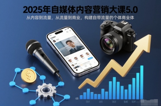 2025年自媒体内容营销大课5.0，从内容到流量，从流量到商业，构建自带流量的个体商业体|HOOK协议网