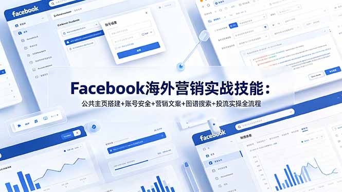 Facebook海外营销实战技能：公共主页搭建+账号安全+营销文案+图谱搜索+投流实操全流程|一人科技公司导航