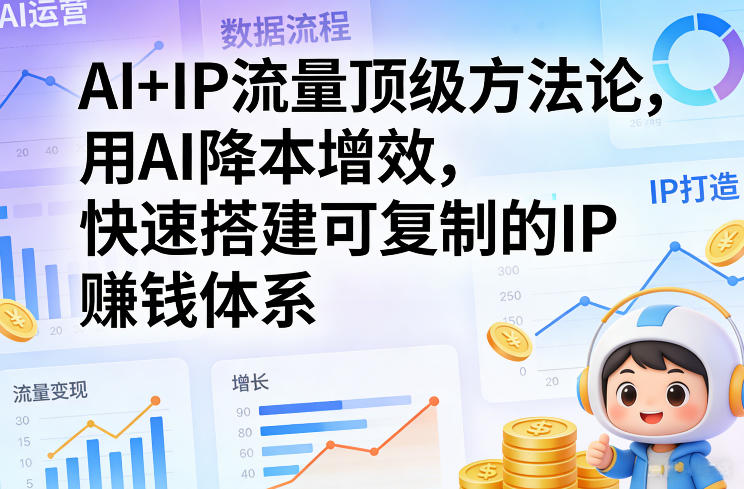 AI+IP流量顶级方法论，用AI降本增效，快速搭建可复制的IP賺钱体系|协议软件打粉软件