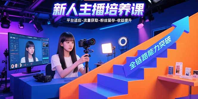 新人主播培养课：平台适应-流量获取-粉丝留存-收益提升 全链路能力突破|HOOK协议网