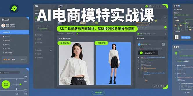 AI电商模特实战课，SD工具部署与界面解析，基础换装换背景操作指南|HOOK协议网
