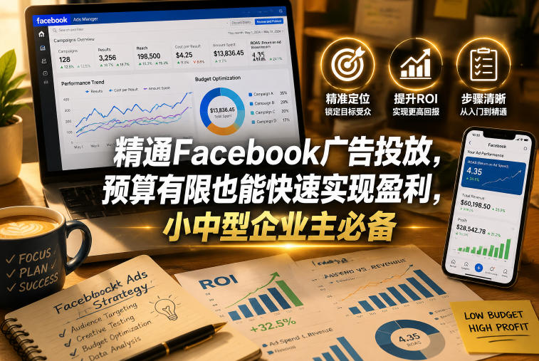 精通Facebook广告投放，预算有限也能快速实现盈利，小中型企业主必备【原创双语字幕】|一人科技公司导航