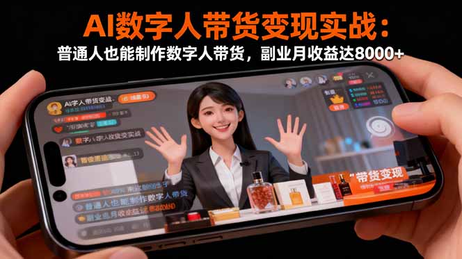 AI数字人带货变现实战：普通人也能制作数字人带货，副业月收益达8000+|HOOK协议网