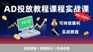AD投放教程课程实战课，实现广告ROI300%+可持续暴利|HOOK协议网