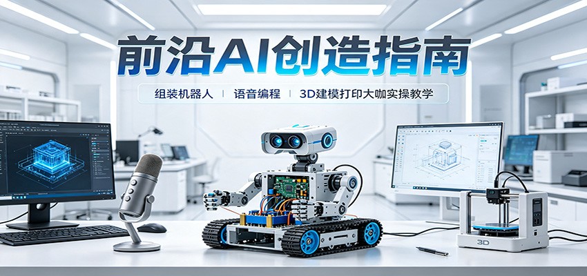 前沿AI创造指南：组装机器人、语音编程、3D建模打印大咖实操教学|一人科技OPC聚合软件