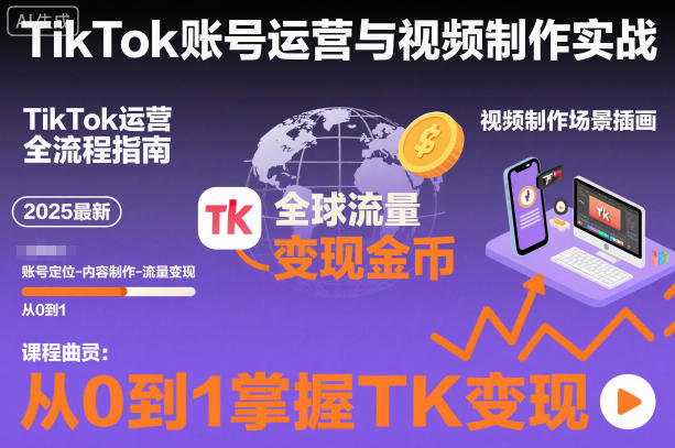 2025最新TikTok账号运营与视频制作实战全流程，从0到1掌握TK变现(含11月最新TK搬运技术)|HOOK协议网