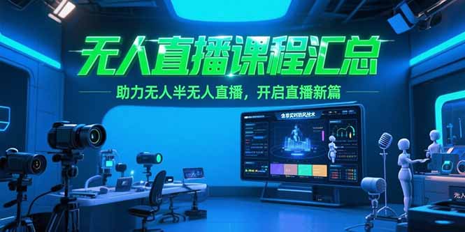 无人直播课程汇总，含非实时防风技术，助力无人半无人直播，开启直播新篇|HOOK协议网