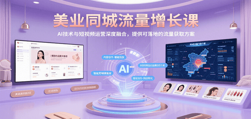 美业同城流量增长课，AI技术与短视频运营深度融合，提供可落地的流量获取方案|HOOK协议网