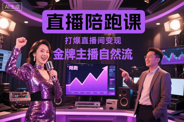 直播陪跑课，金牌主播自然流打爆直播间，复制高变现玩法|HOOK协议网