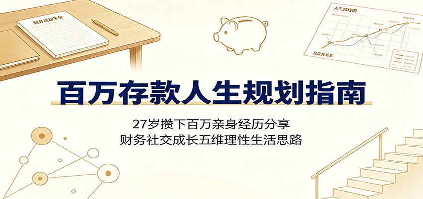 百万存款人生规划指南：27岁攒下百万亲身经历分享，财务社交成长五维理性生活思路|一人科技OPC聚合软件