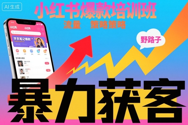 小红书爆款培训班，小红书获客野路子流量打法，暴力持续获客|HOOK协议网