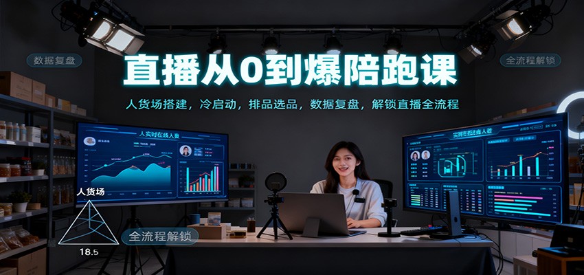 直播从0到爆陪跑课：人货场搭建，冷启动，排品选品，数据复盘，解锁直播全流程|HOOK协议网