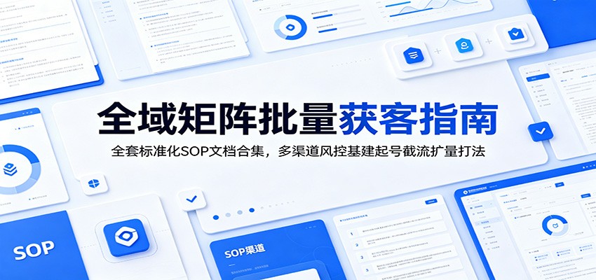 全域矩阵批量获客指南：全套标准化SOP文档合集，多渠道风控基建起号截流扩量打法|一人科技公司导航