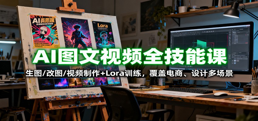 AI图文视频全技能课：生图/改图/视频制作+Lora训练，覆盖电商 、设计多场景|HOOK协议网