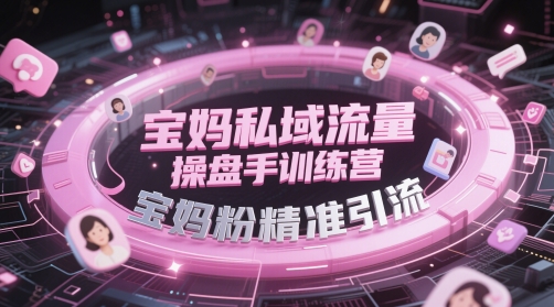 宝妈私域流量操盘手训练营，宝妈粉精准引流|HOOK协议网
