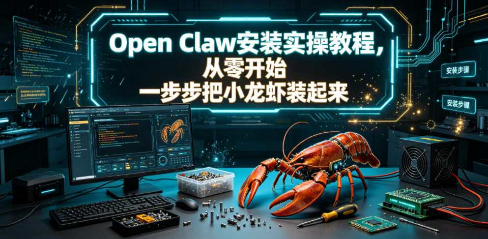 Open Claw安装实操教程，从零开始一步步一步步把小龙虾装起来|一人科技公司导航