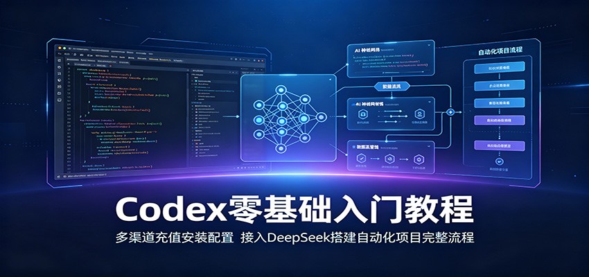 Codex零基础入门教程：多渠道充值安装配置，接入DeepSeek搭建自动化项目完整流程|一人科技OPC聚合软件