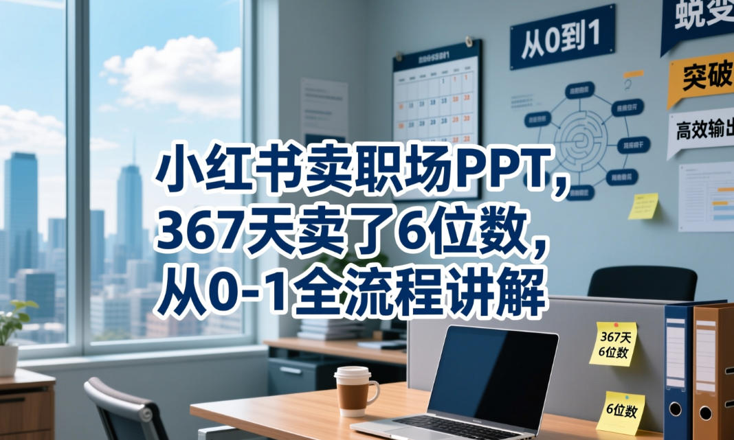 小红书卖职场PPT，367天卖了6位数，从0-1全流程讲解|一人科技公司导航