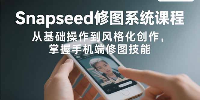 Snapseed修图系统课程：从基础操作到风格化创作，掌握手机端修图技能|HOOK协议网