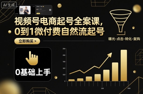 视频号电商起号全案课，0到1微付费自然流起号|HOOK协议网